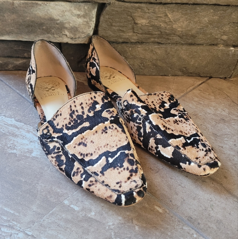 Vince Camuto Cow Hair Snake Print Womens Loafers VC-Kordie3 8.5 39
